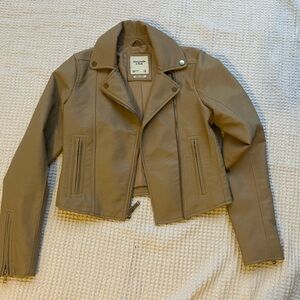 Abercrombie & Fitch Tan Vegan Leather Jacket